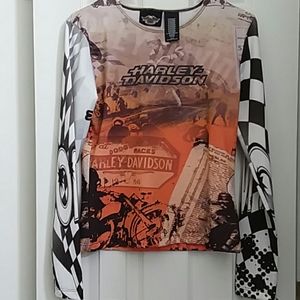 Unique Harley Davidson checkered racing top